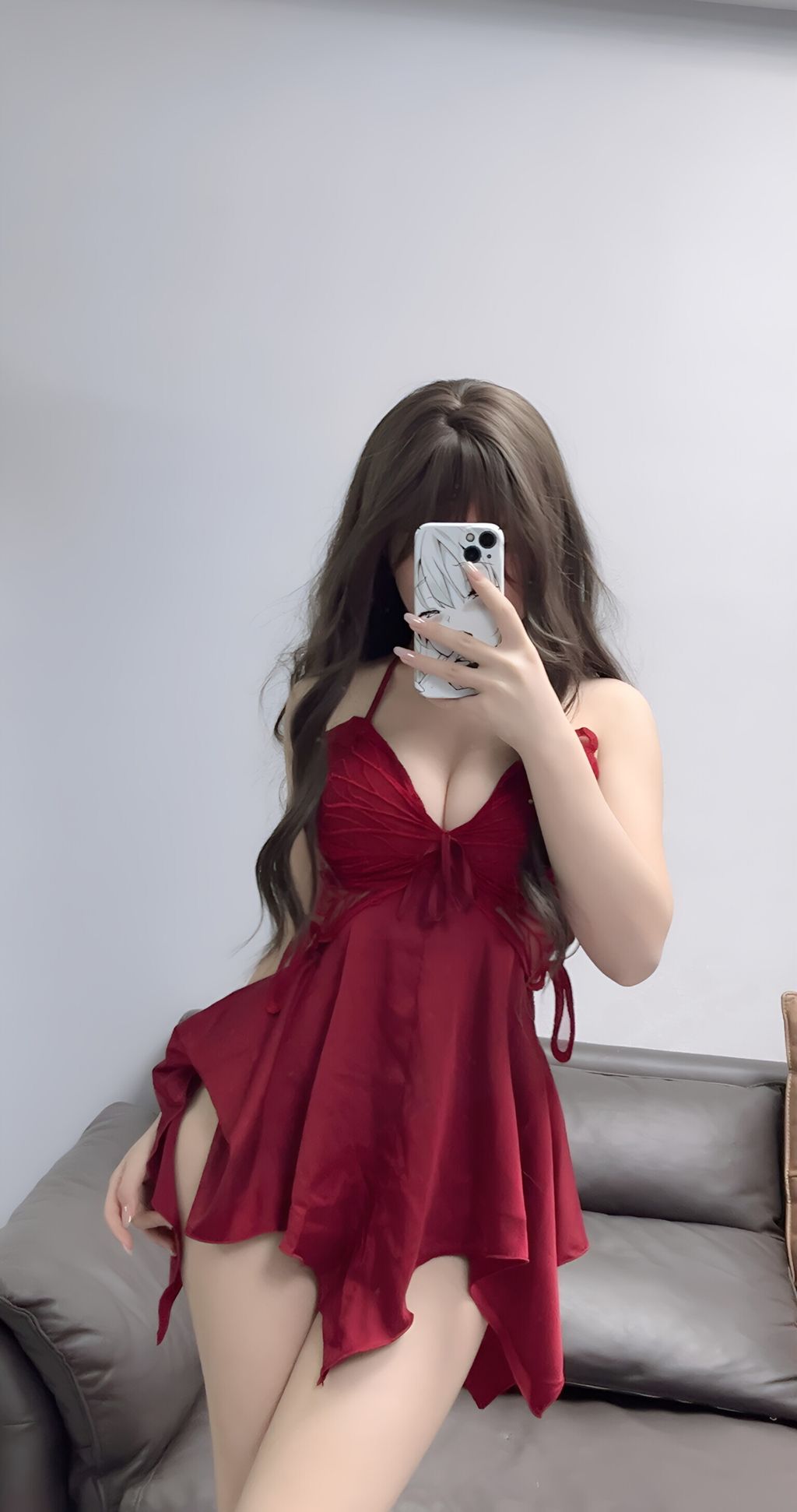 CoserBangni邦尼 圣诞尼尔 红裙御姐 132 photos - 127