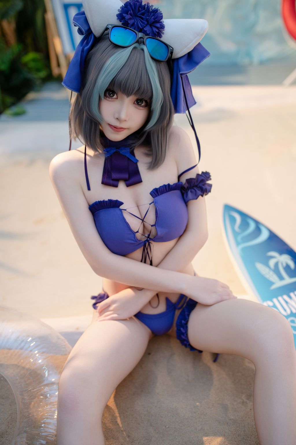 CoserBangni邦尼 泳装柴郡 86 photos - 44