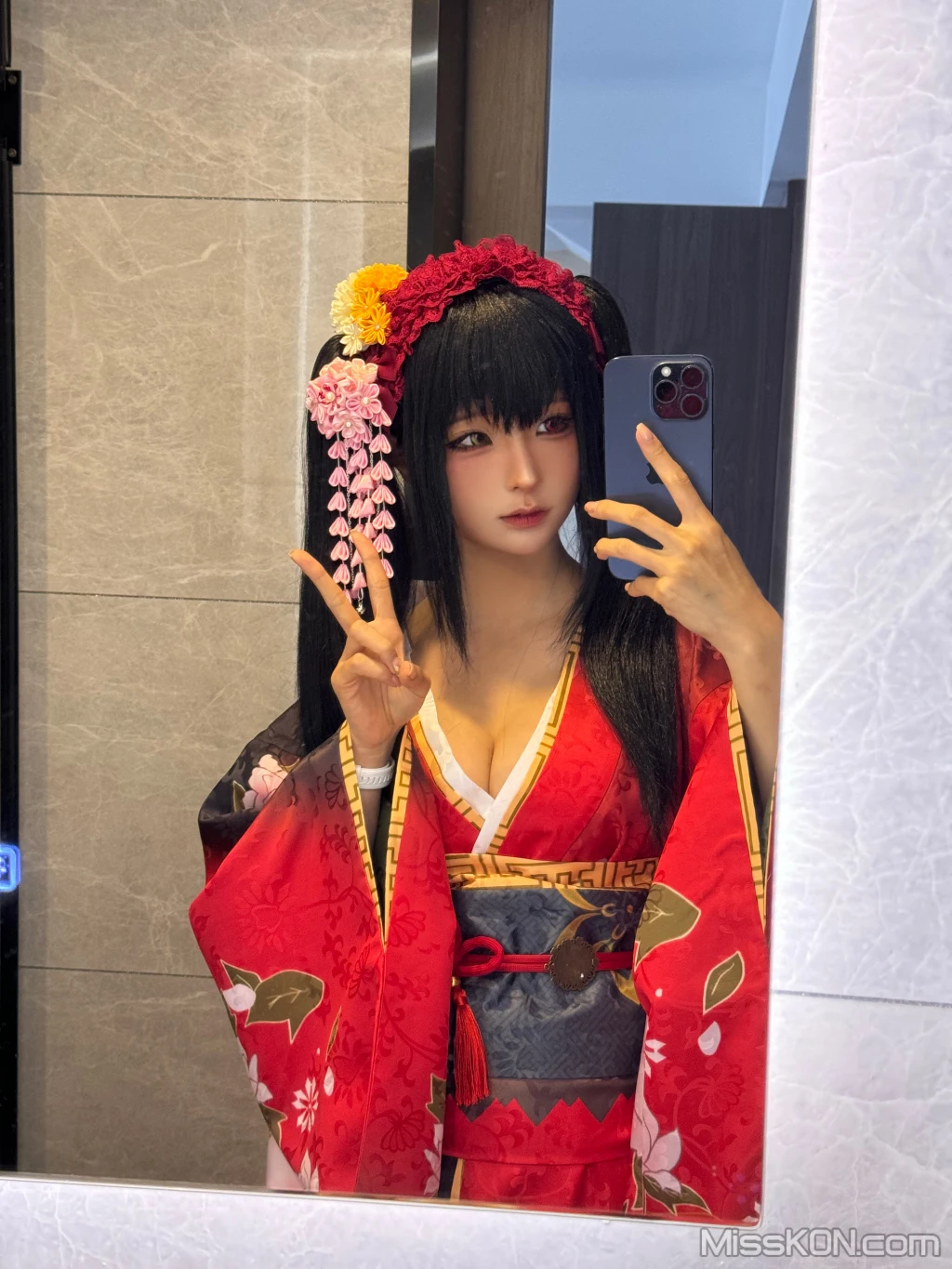Coser蠢沫沫 chunmomo 狂三和服cos 261 photos - 174