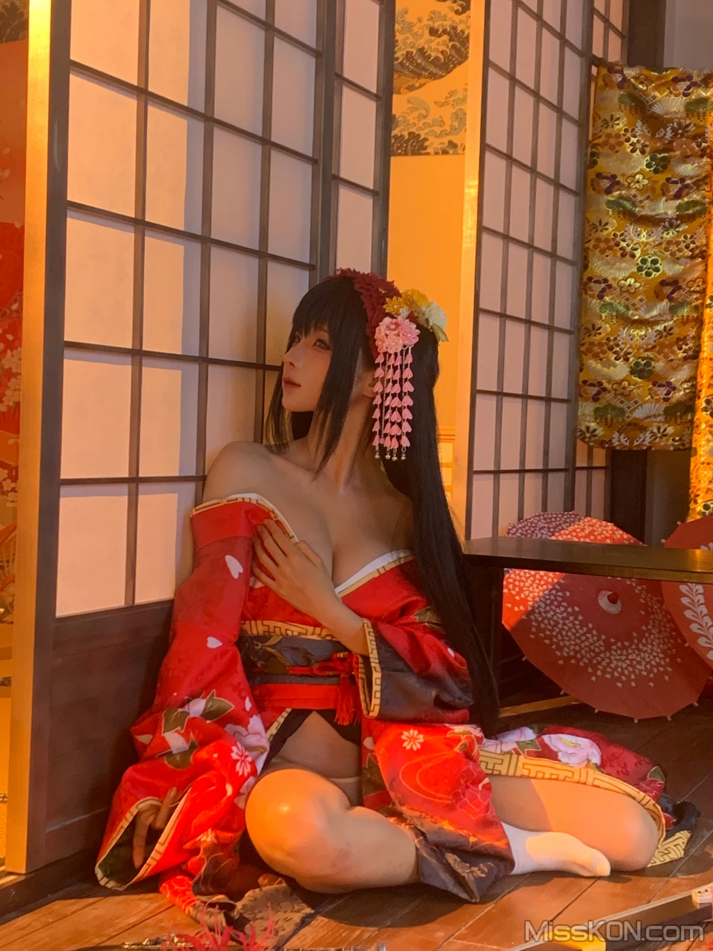 Coser蠢沫沫 chunmomo 狂三和服cos 261 photos - 198