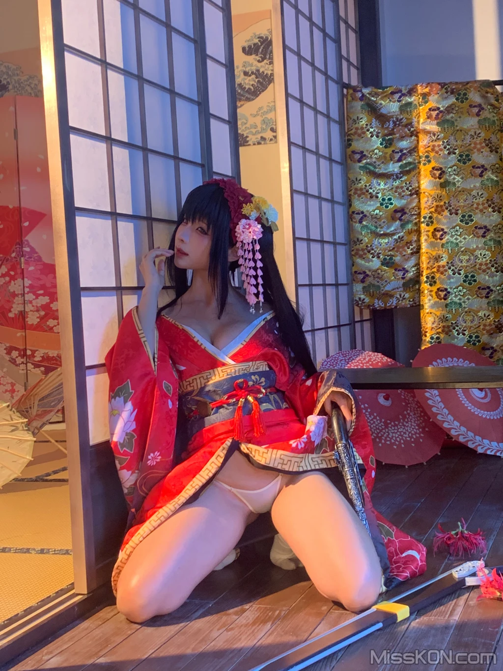 Coser蠢沫沫 chunmomo 狂三和服cos 261 photos - 204