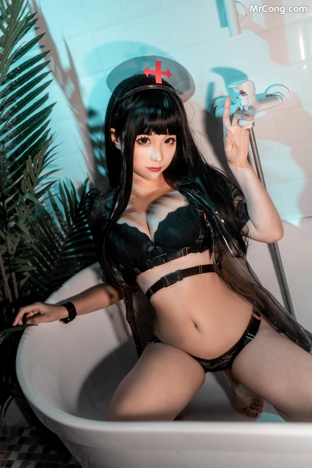 Coser蠢沫沫 chunmomo Vol113 胶衣护士 黑 40 photos - 35