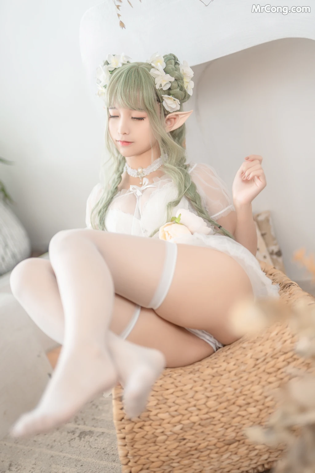 Coser蠢沫沫 chunmomo Vol122尖耳国度绿精灵 40 photos - 3