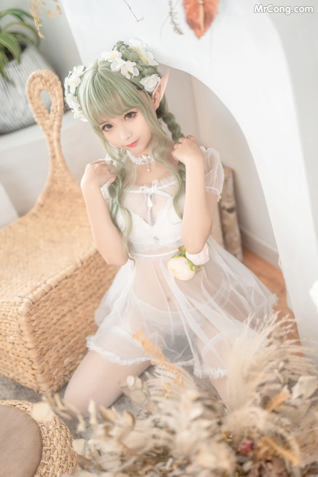 Coser蠢沫沫 chunmomo Vol122尖耳国度绿精灵 40 photos - 36