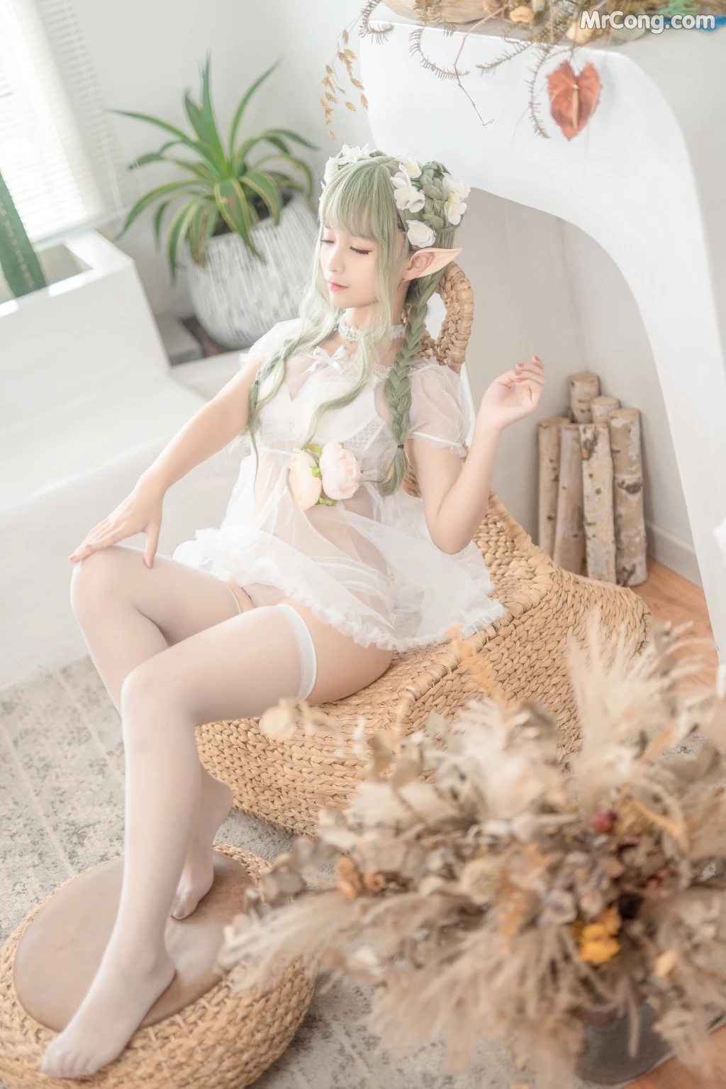 Coser蠢沫沫 chunmomo Vol122尖耳国度绿精灵 40 photos - 37