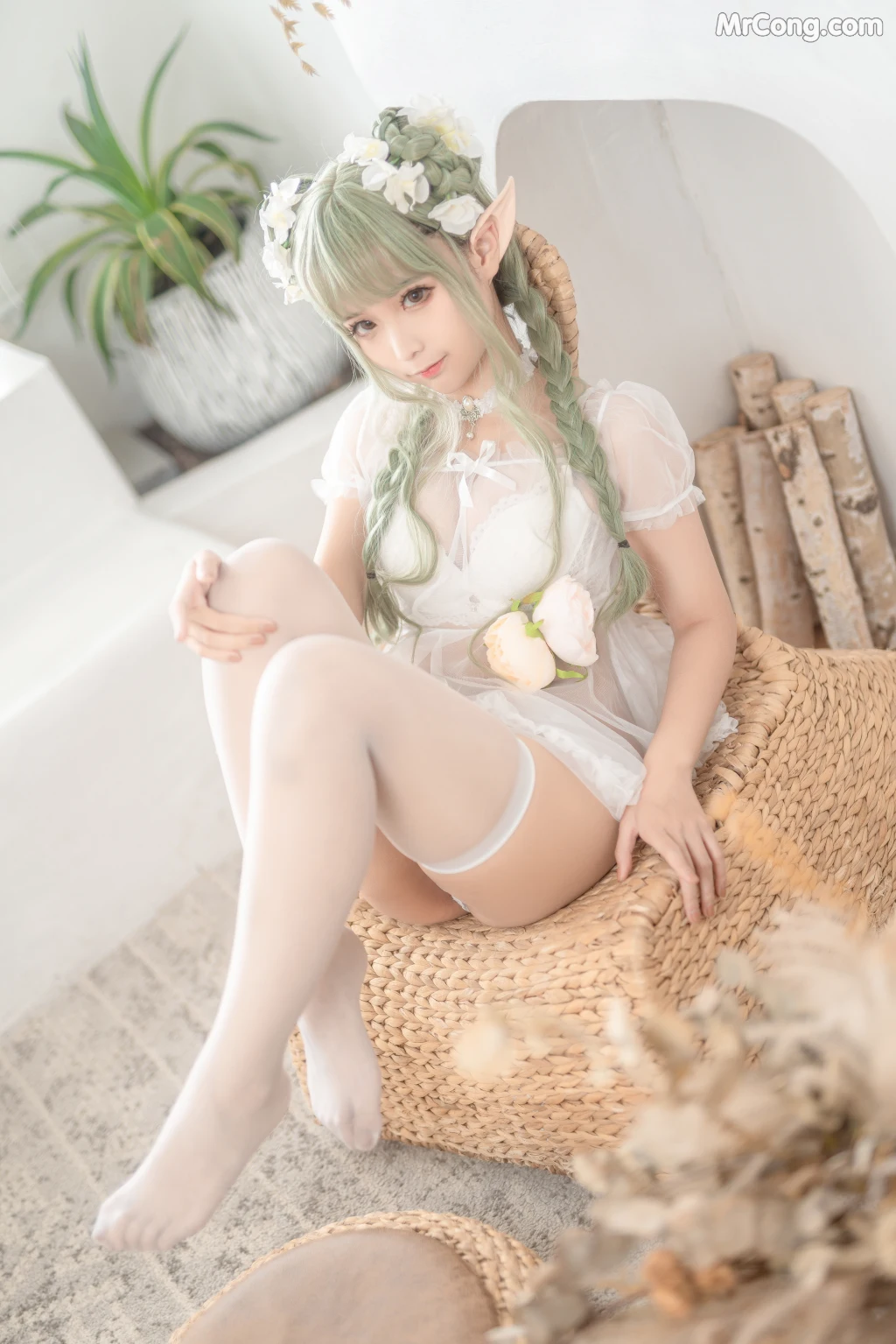 Coser蠢沫沫 chunmomo Vol122尖耳国度绿精灵 40 photos - 40