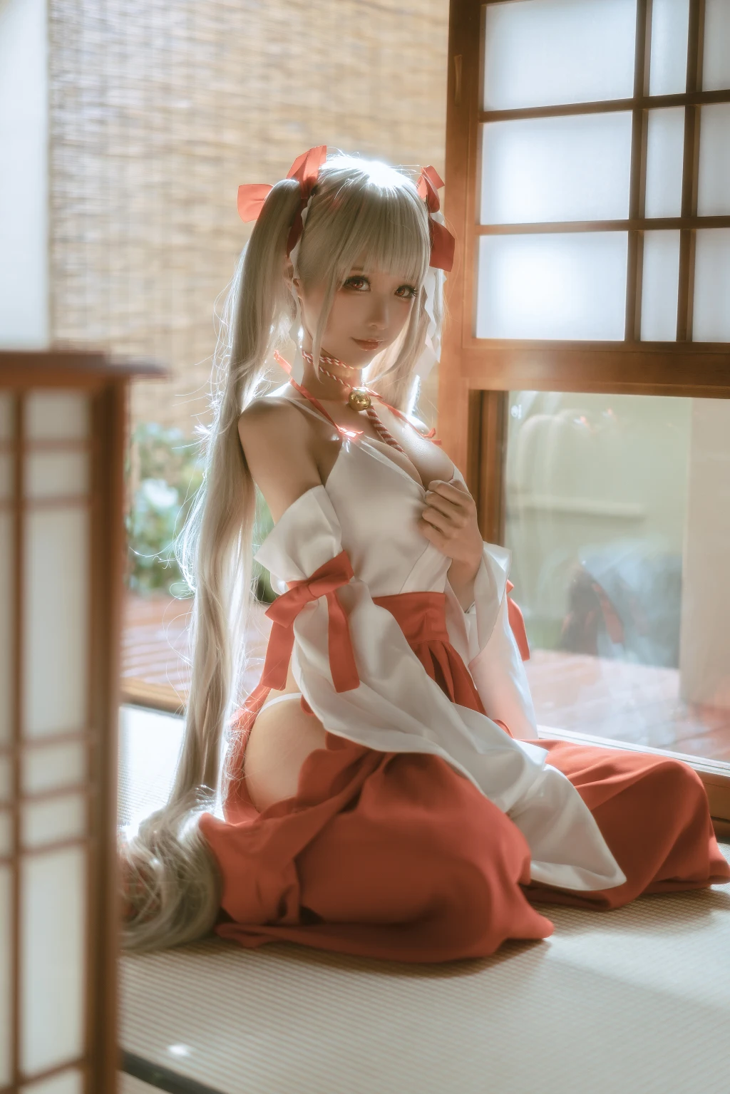 Coser蠢沫沫 chunmomo Vol132 可畏 巫女 55 photos - 51