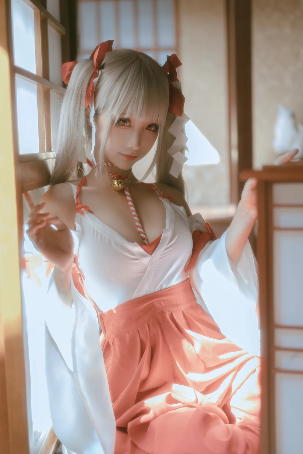 Coser蠢沫沫 chunmomo Vol132 可畏 巫女 55 photos - 55