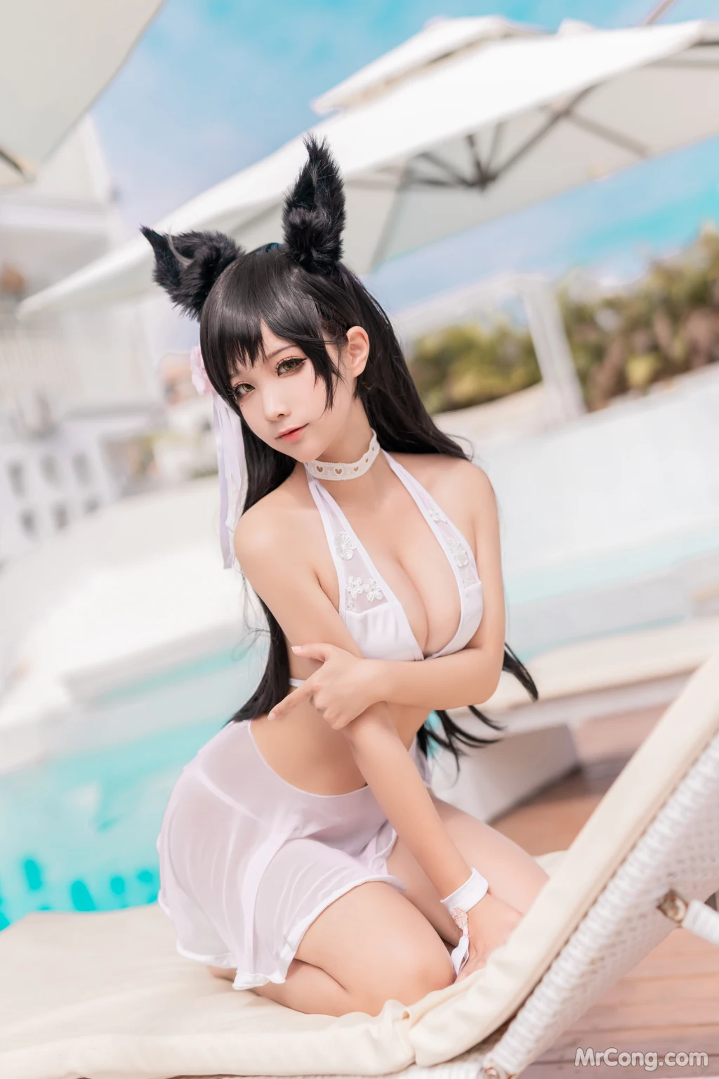 Coser蠢沫沫 chunmomo Vol138 爱宕 犬 泳装 37 photos