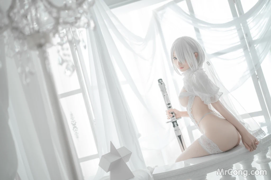 Coser蠢沫沫 chunmomo Vol140 2B-白婚纱 59 photos - 10