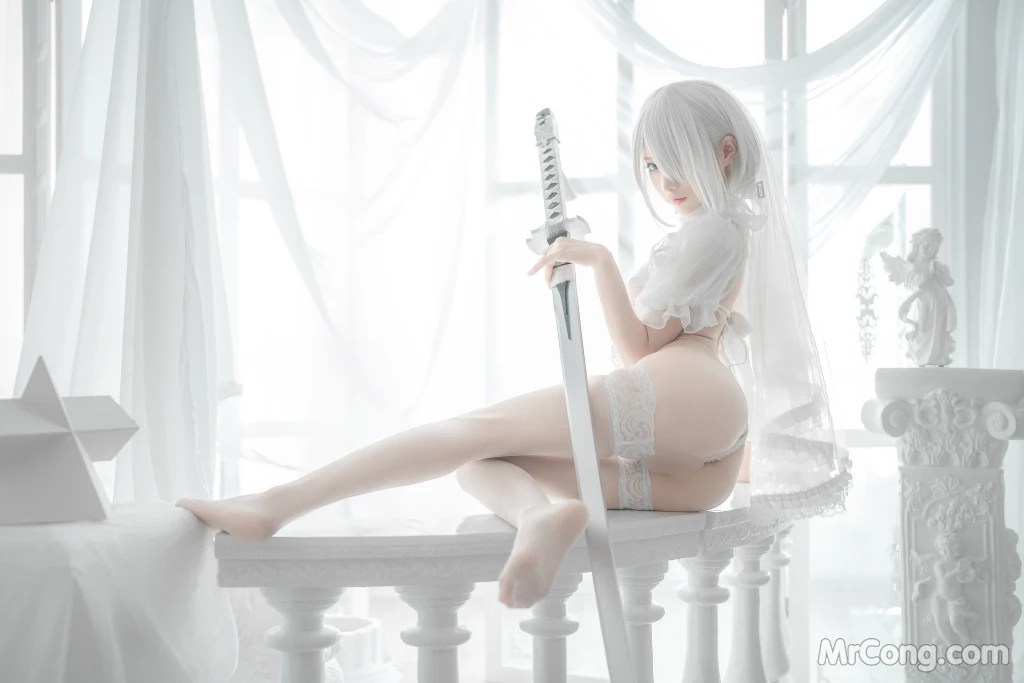 Coser蠢沫沫 chunmomo Vol140 2B-白婚纱 59 photos - 14