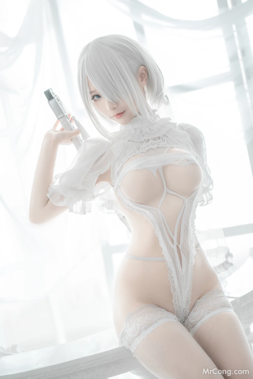 Coser蠢沫沫 chunmomo Vol140 2B-白婚纱 59 photos - 19