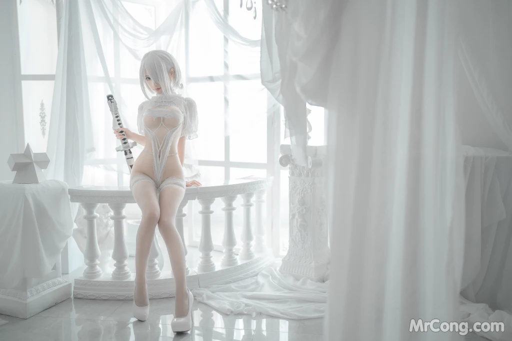 Coser蠢沫沫 chunmomo Vol140 2B-白婚纱 59 photos - 20