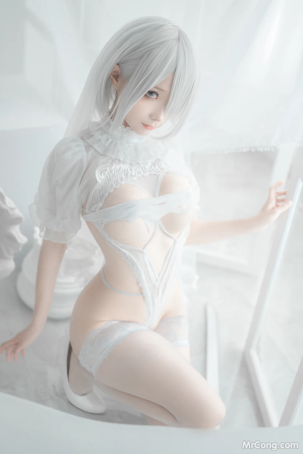 Coser蠢沫沫 chunmomo Vol140 2B-白婚纱 59 photos - 26