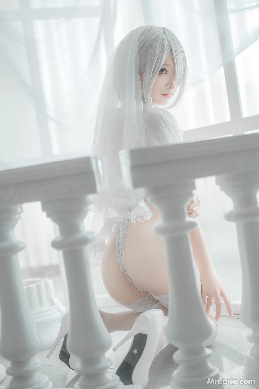 Coser蠢沫沫 chunmomo Vol140 2B-白婚纱 59 photos - 28