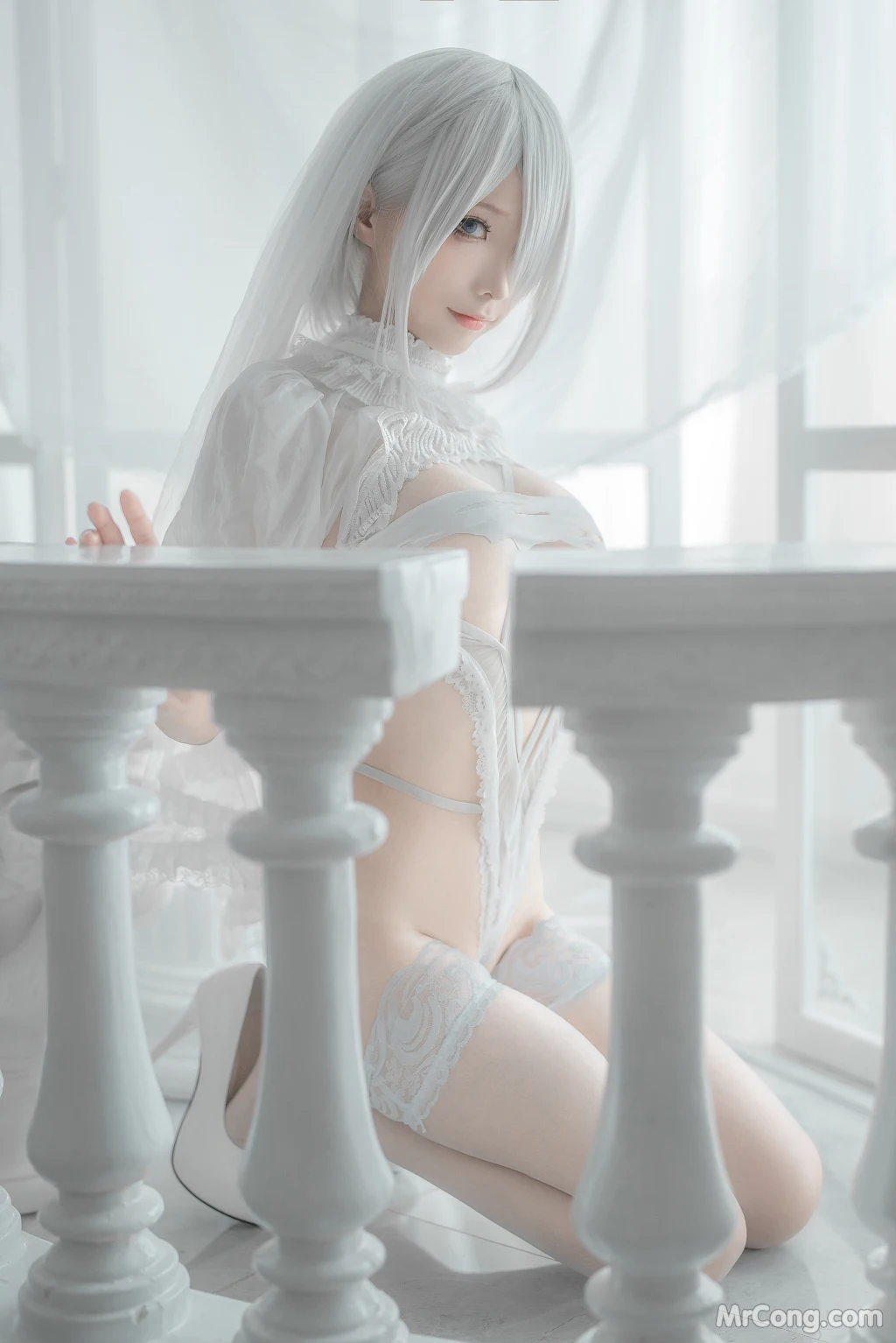 Coser蠢沫沫 chunmomo Vol140 2B-白婚纱 59 photos - 29