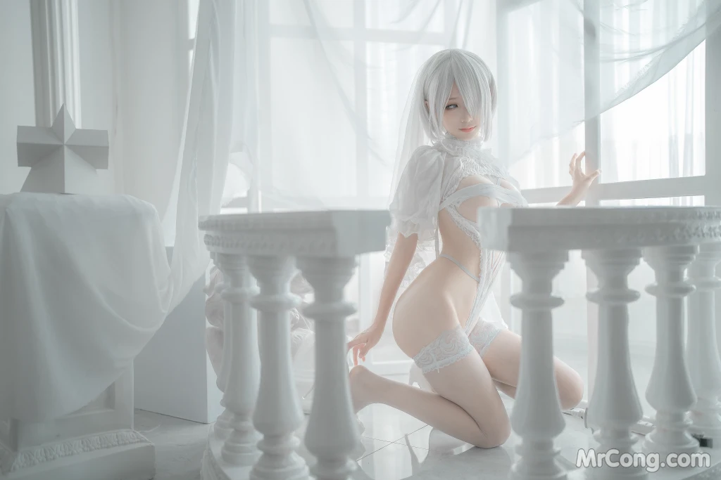 Coser蠢沫沫 chunmomo Vol140 2B-白婚纱 59 photos - 36