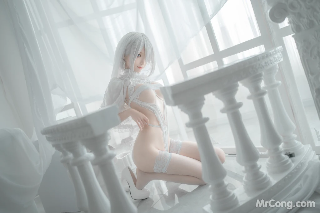 Coser蠢沫沫 chunmomo Vol140 2B-白婚纱 59 photos - 37