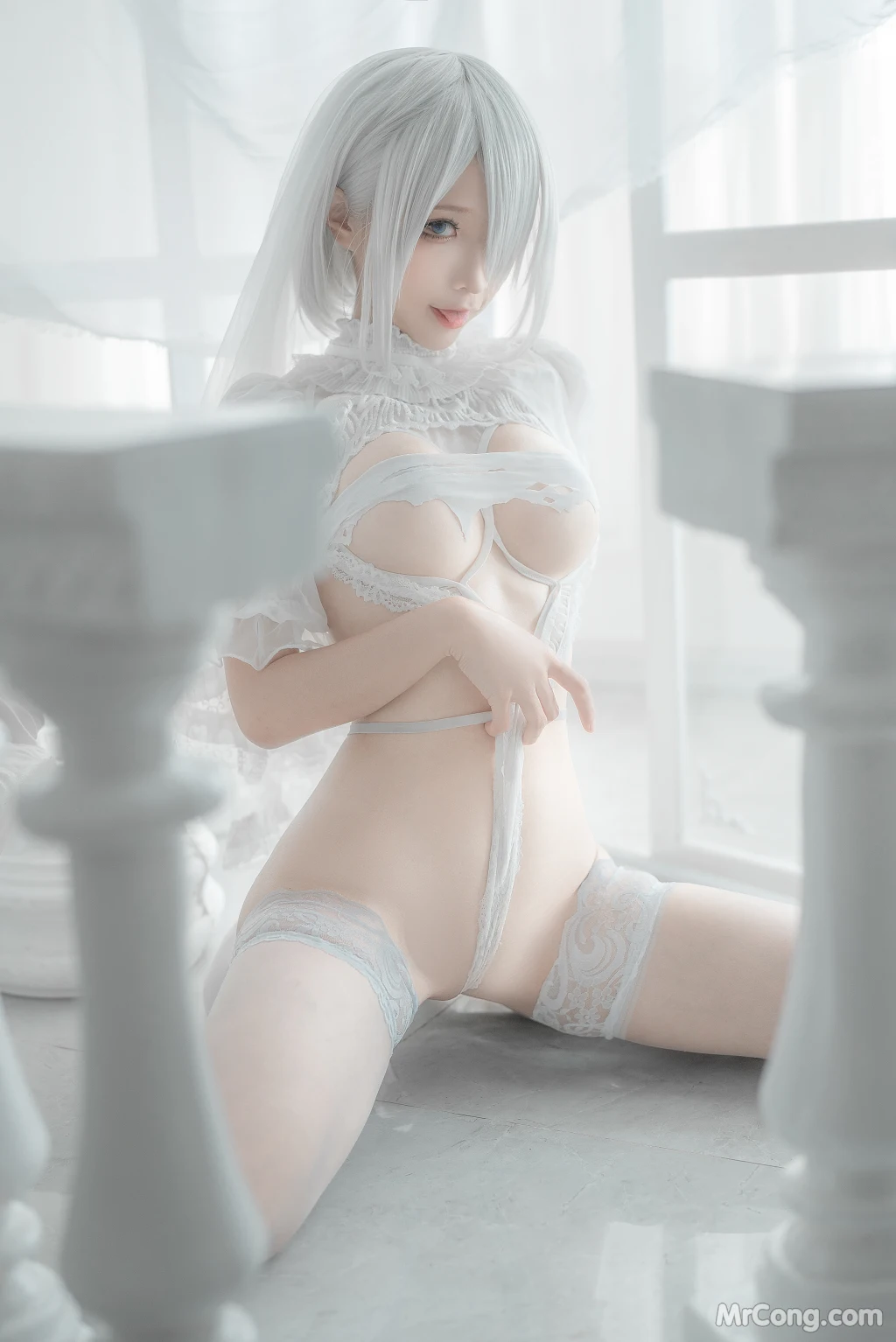 Coser蠢沫沫 chunmomo Vol140 2B-白婚纱 59 photos - 41