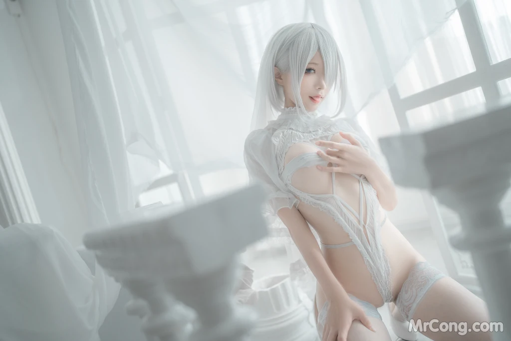 Coser蠢沫沫 chunmomo Vol140 2B-白婚纱 59 photos - 47