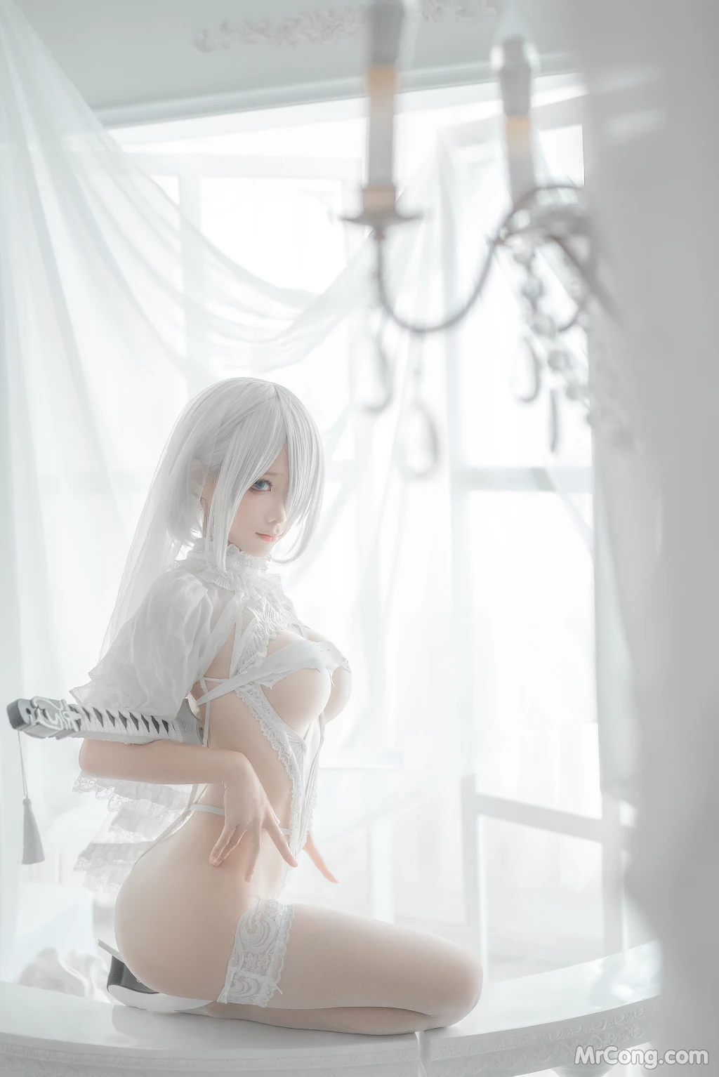 Coser蠢沫沫 chunmomo Vol140 2B-白婚纱 59 photos - 56