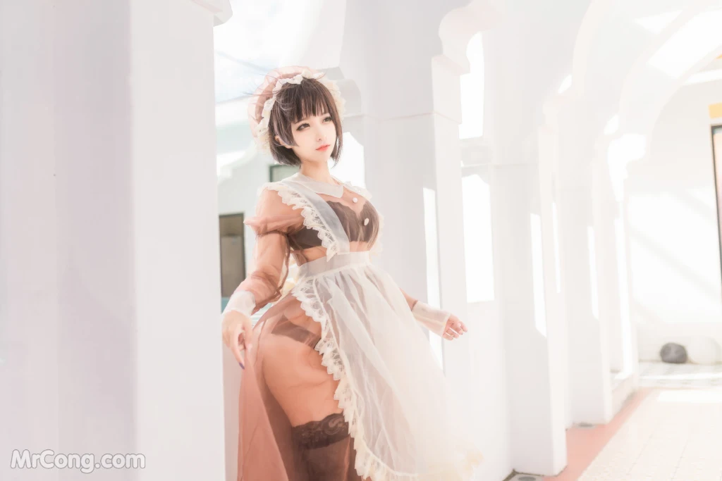 Coser蠢沫沫 chunmomo Vol167 沫沫真爱版 室外女仆 40 photos