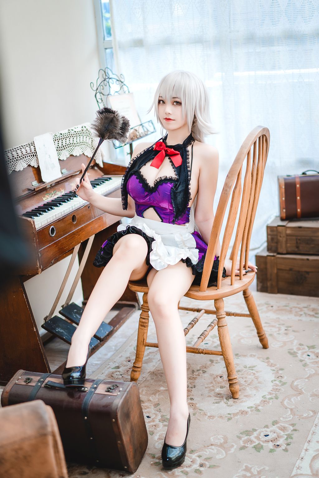 Coser  蜜汁 猫 裘 Vol046 贞德 女仆 40 photos - 13