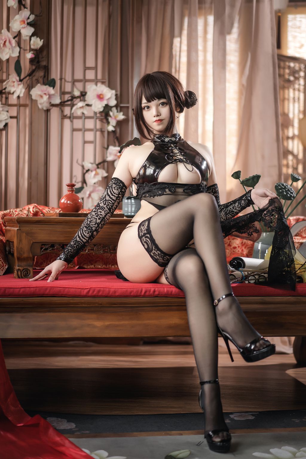 Coser  蜜汁 猫 裘 Vol054 弥 烟 旗袍 50 photos - 6
