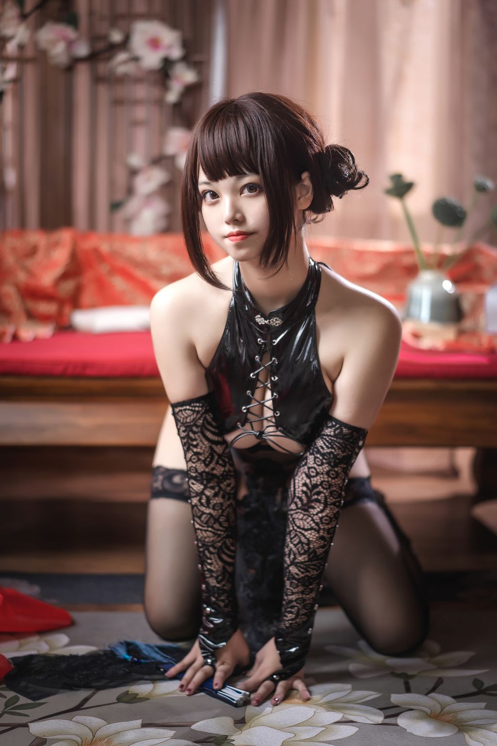 Coser  蜜汁 猫 裘 Vol054 弥 烟 旗袍 50 photos - 30