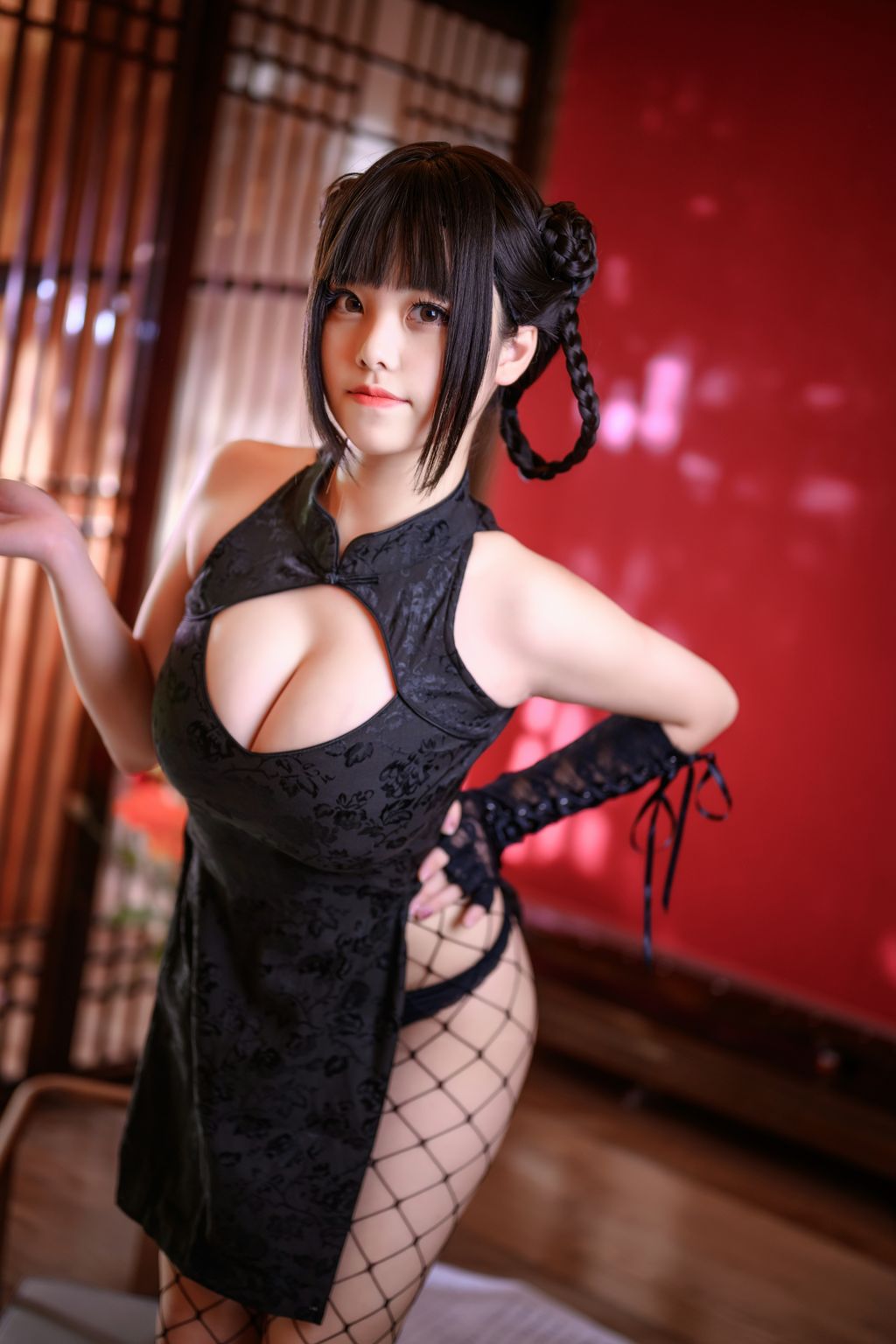 Coser  蜜汁 猫 裘 Vol059 魔女 旗袍 56 photos - 43