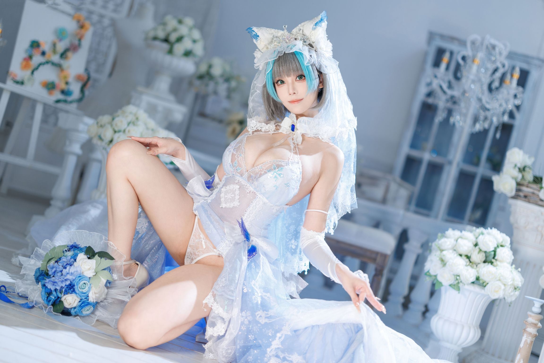 Coser蜜汁猫裘 碧蓝航线 柴郡 花嫁 134 photos  2 videos