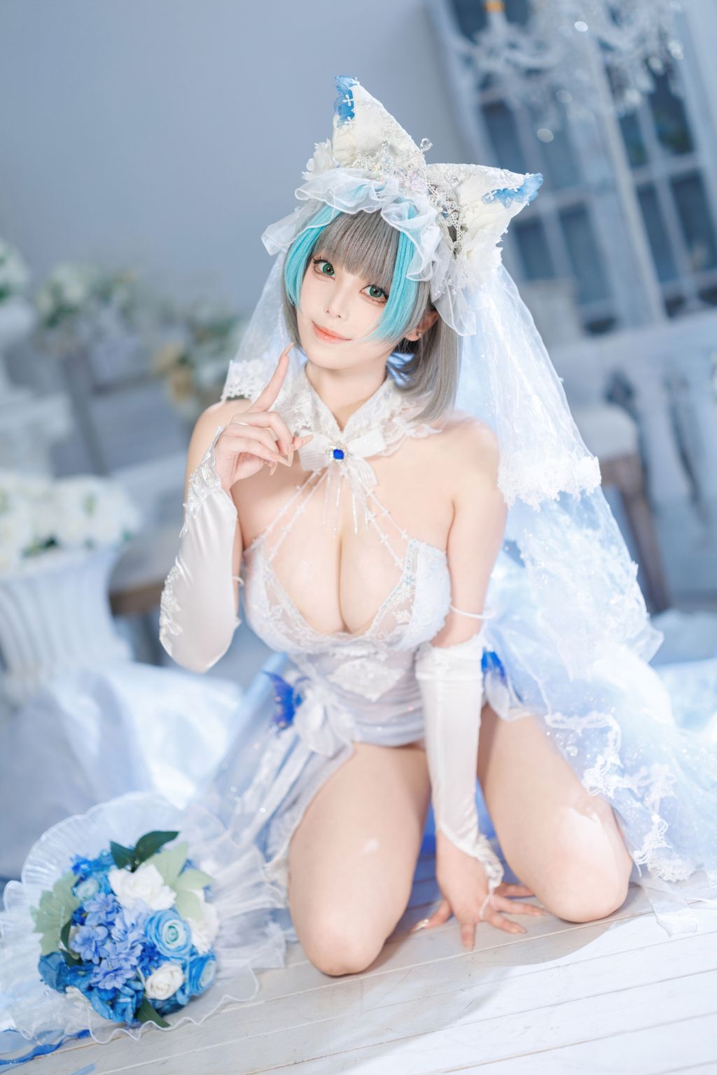 Coser蜜汁猫裘 碧蓝航线 柴郡 花嫁 134 photos  2 videos - 46