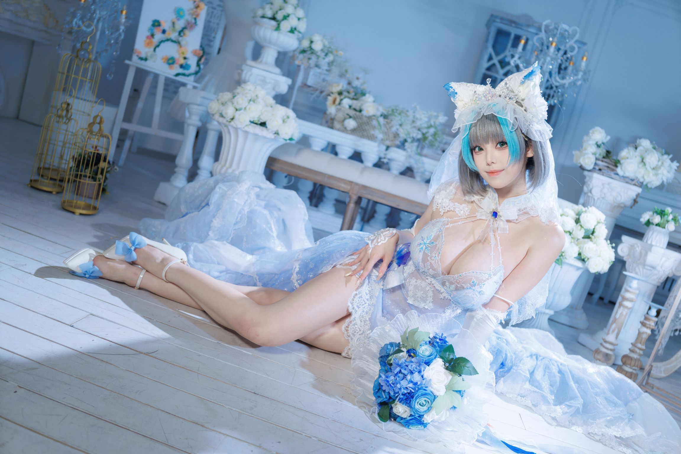 Coser蜜汁猫裘 碧蓝航线 柴郡 花嫁 134 photos  2 videos - 48