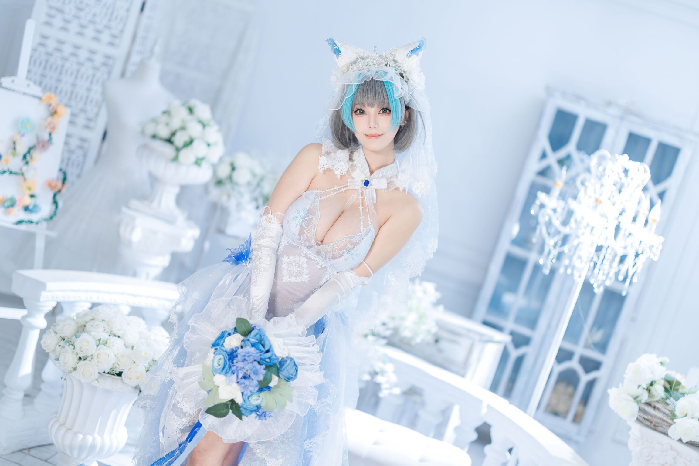 Coser蜜汁猫裘 碧蓝航线 柴郡 花嫁 134 photos  2 videos - 53