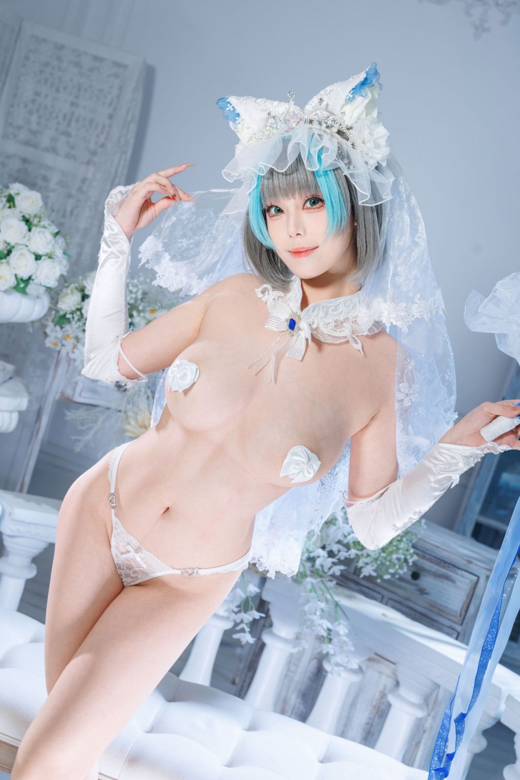 Coser蜜汁猫裘 碧蓝航线 柴郡 花嫁 134 photos  2 videos - 71