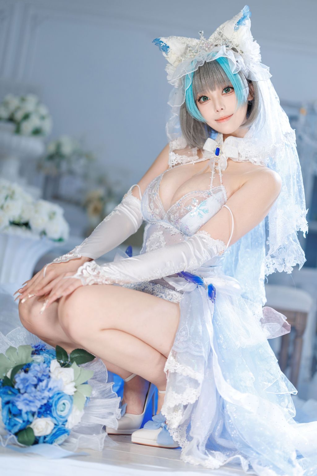 Coser蜜汁猫裘 碧蓝航线 柴郡 花嫁 134 photos  2 videos - 102