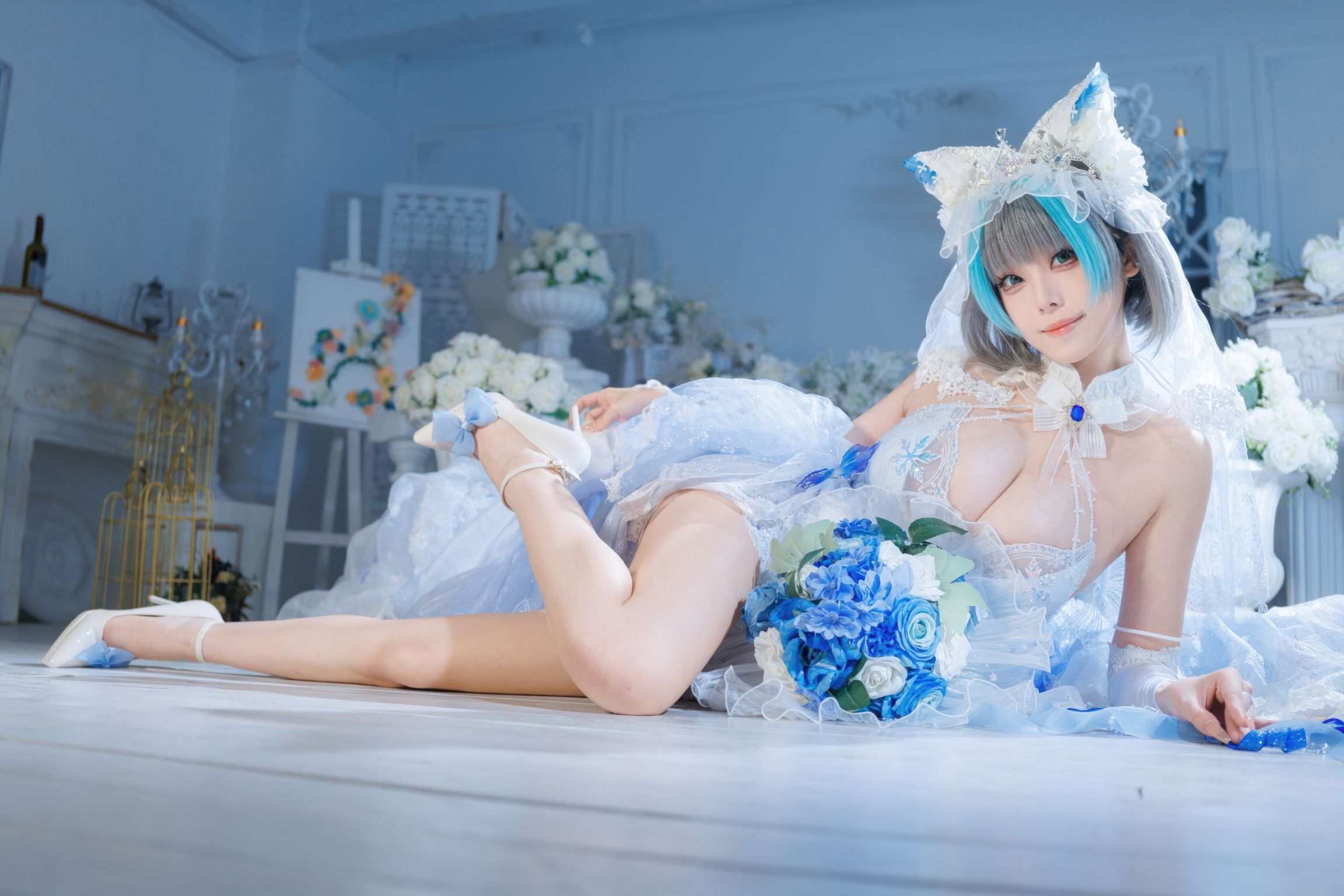 Coser蜜汁猫裘 碧蓝航线 柴郡 花嫁 134 photos  2 videos - 127