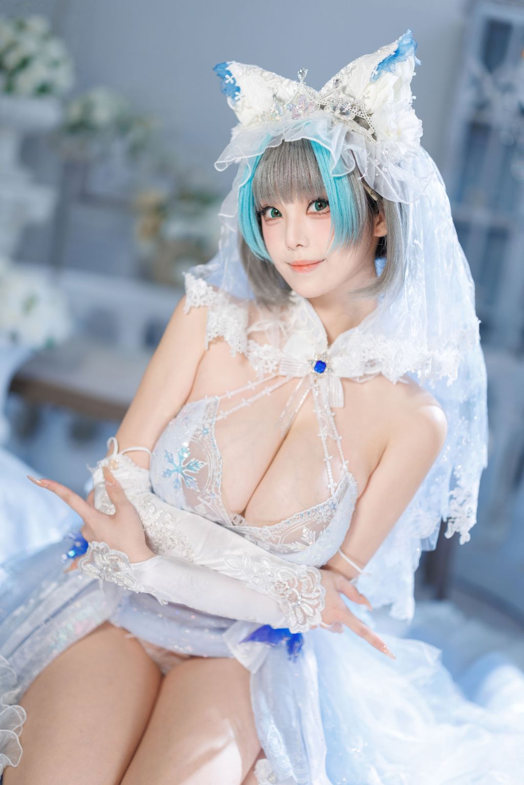 Coser蜜汁猫裘 碧蓝航线 柴郡 花嫁 134 photos  2 videos - 129