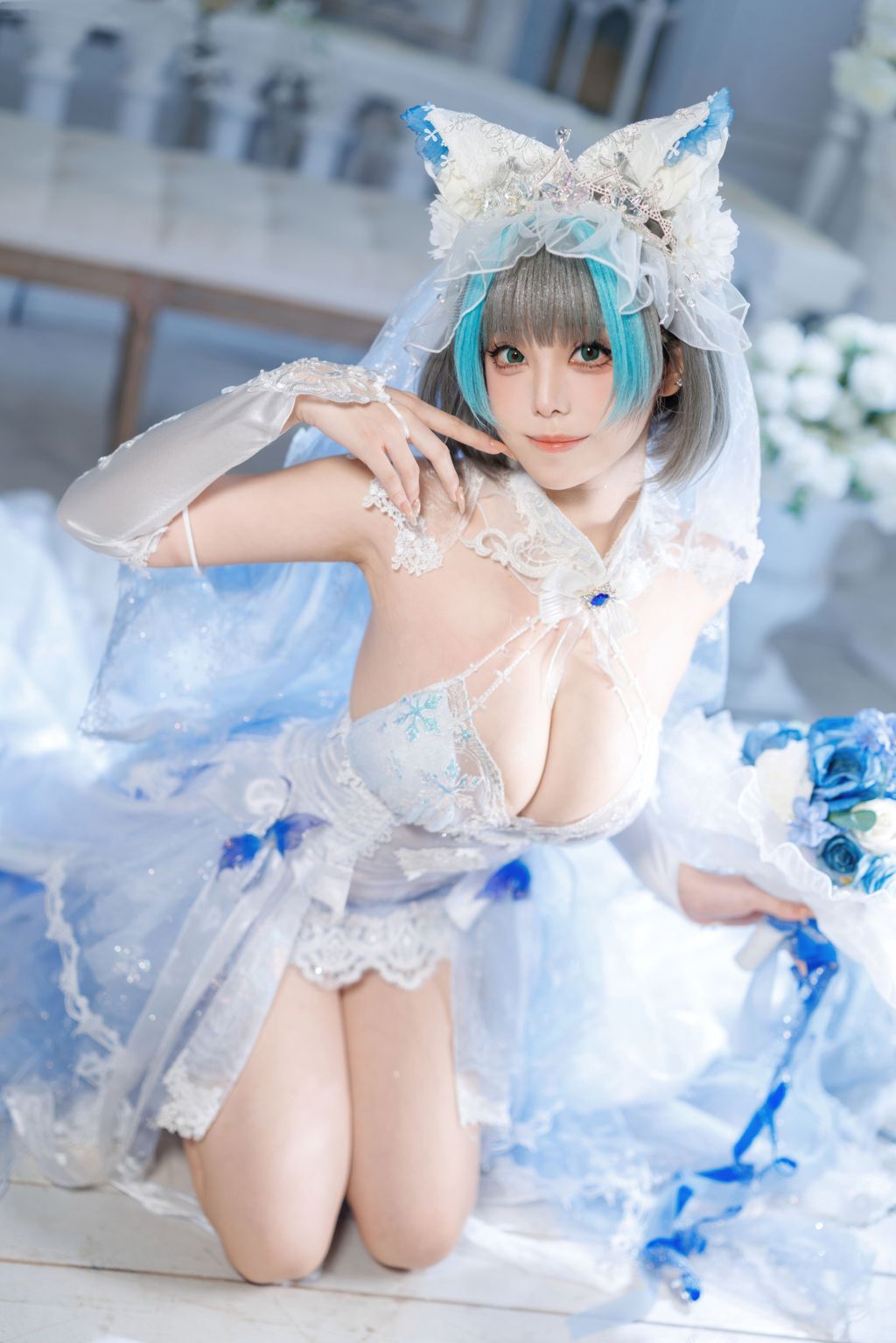 Coser蜜汁猫裘 碧蓝航线 柴郡 花嫁 134 photos  2 videos - 130