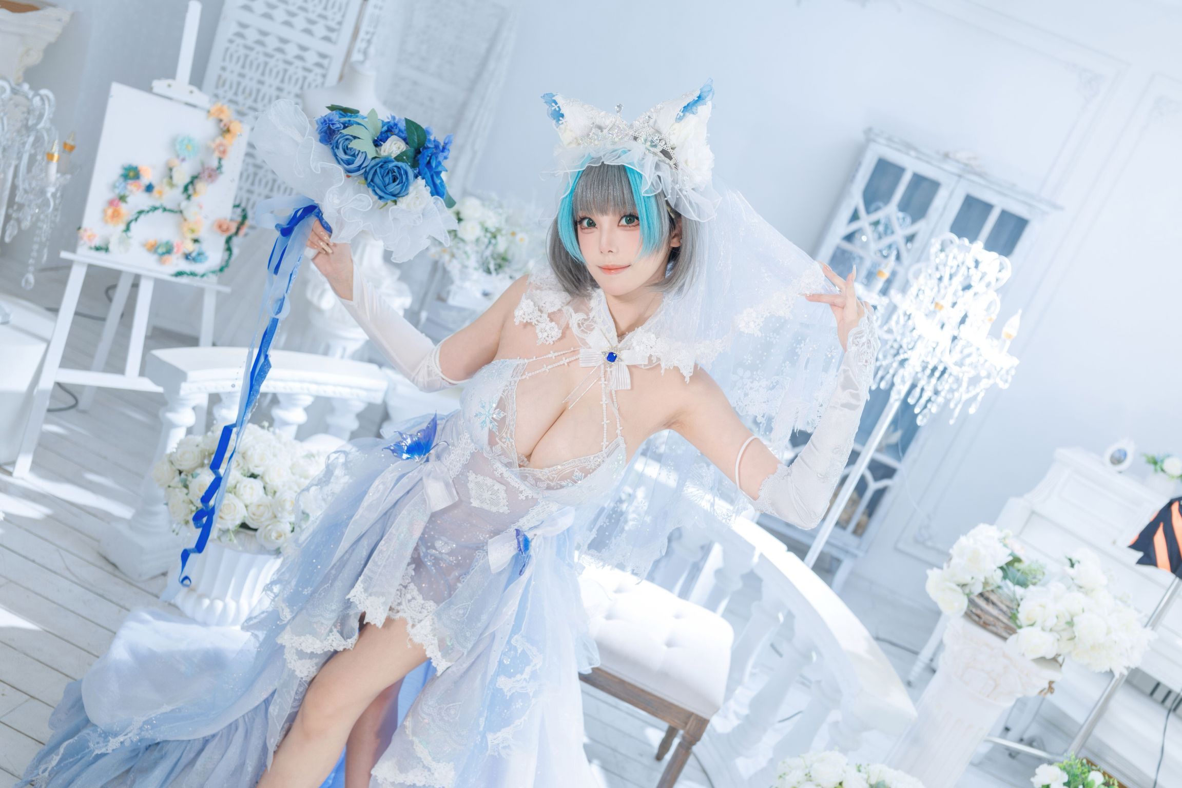Coser蜜汁猫裘 碧蓝航线 柴郡 花嫁 134 photos  2 videos - 133