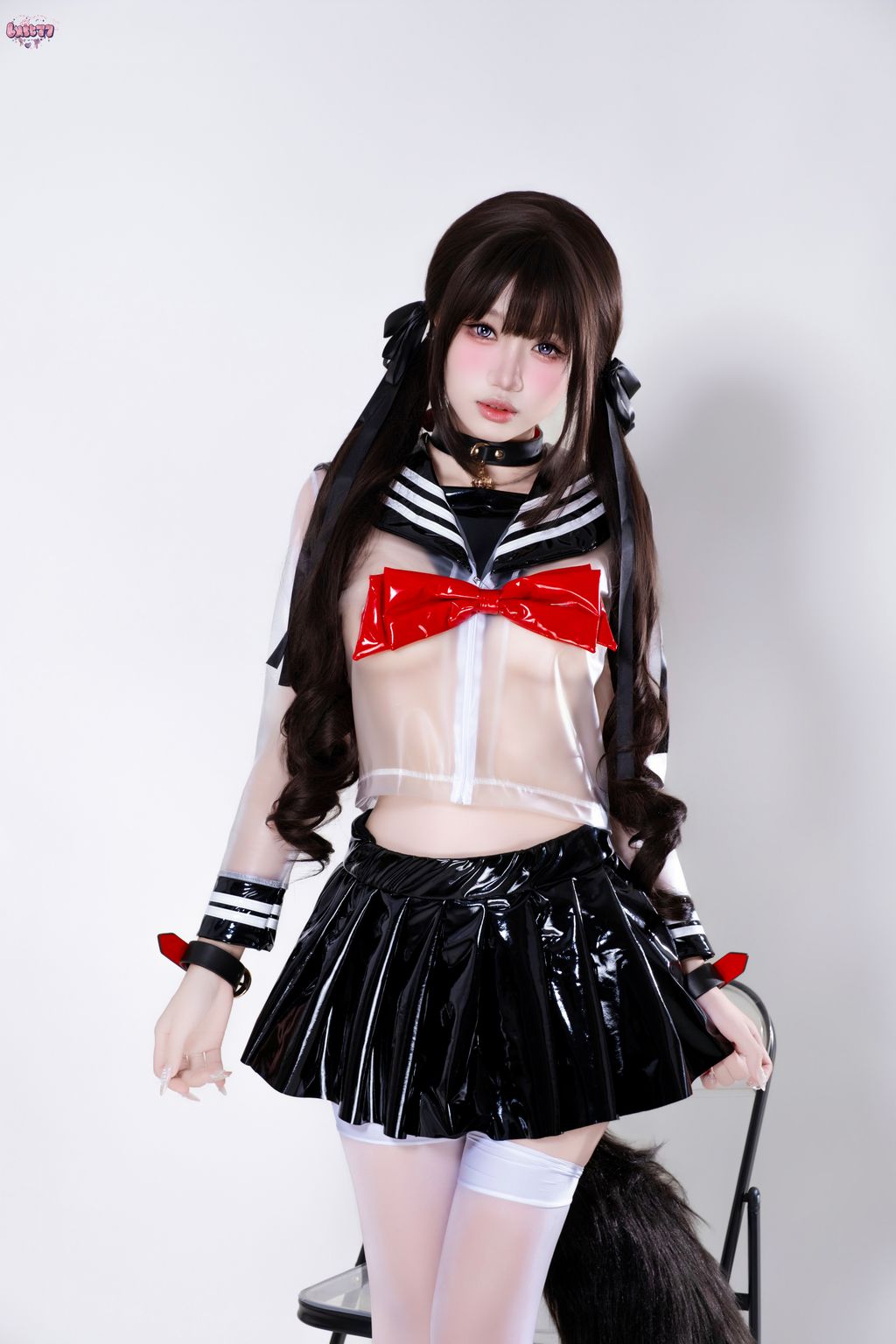 Coser柒柒要乖哦 兽尾透明JK 112 photos - 2