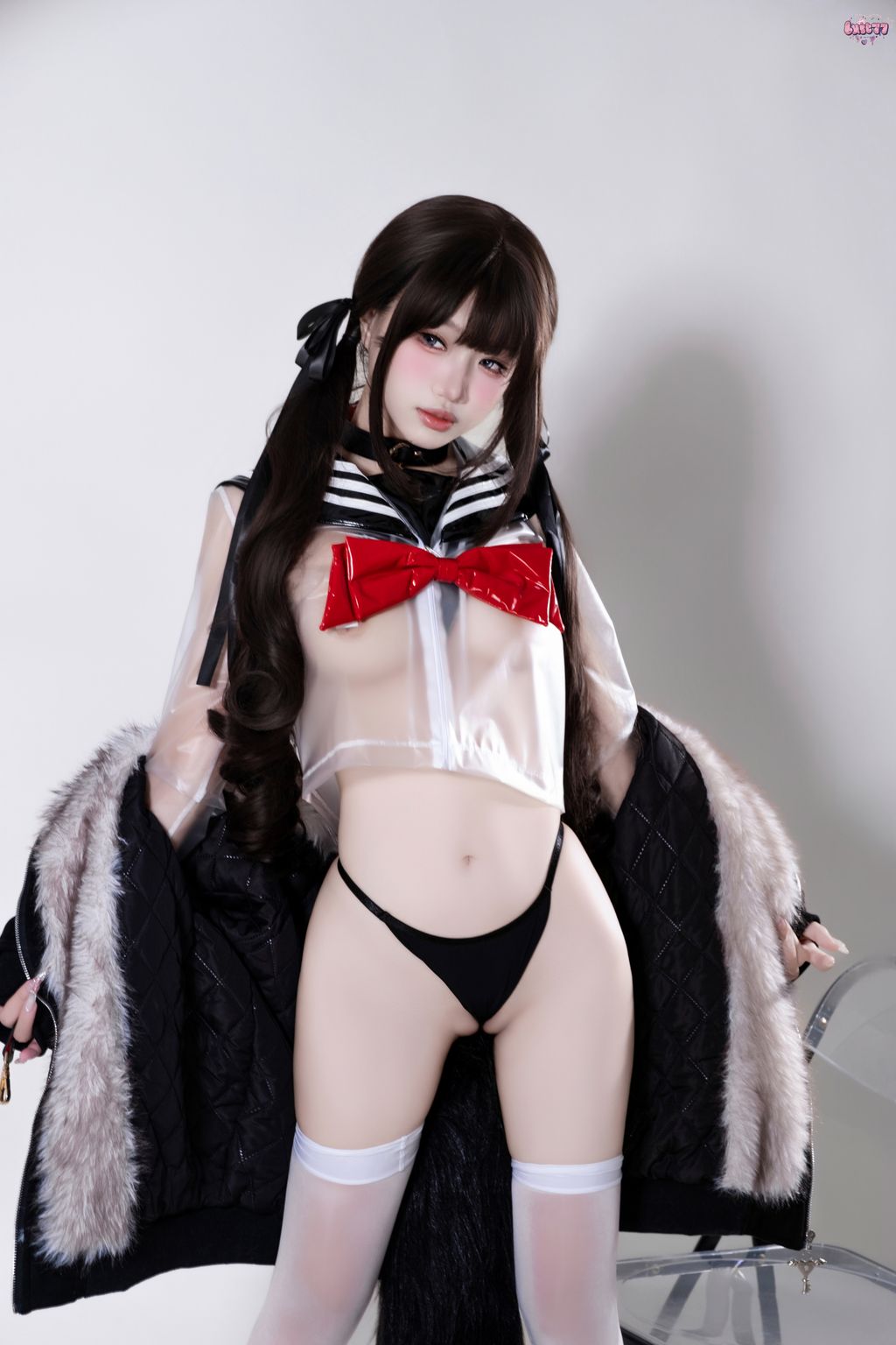 Coser柒柒要乖哦 兽尾透明JK 112 photos - 72