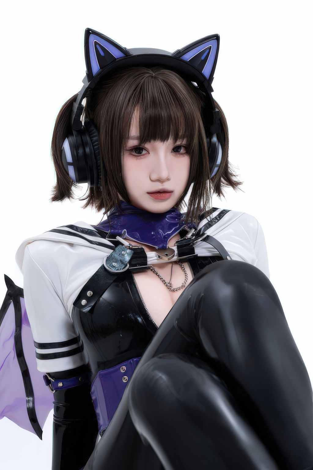 Coser柒柒要乖哦 白棚胶衣 78 photos - 18