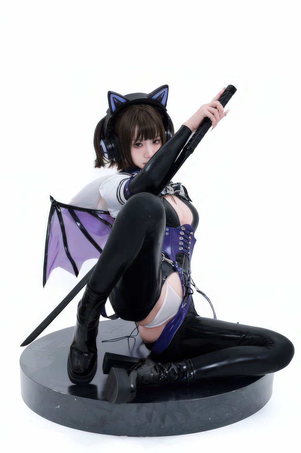 Coser柒柒要乖哦 白棚胶衣 78 photos - 30