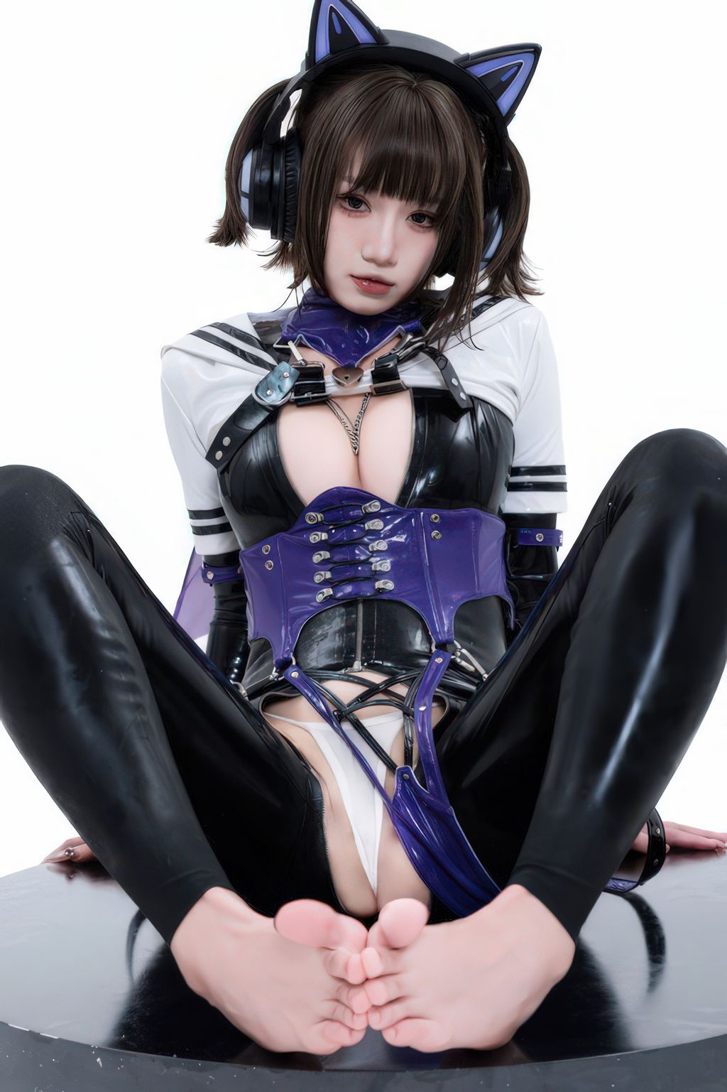 Coser柒柒要乖哦 白棚胶衣 78 photos - 64