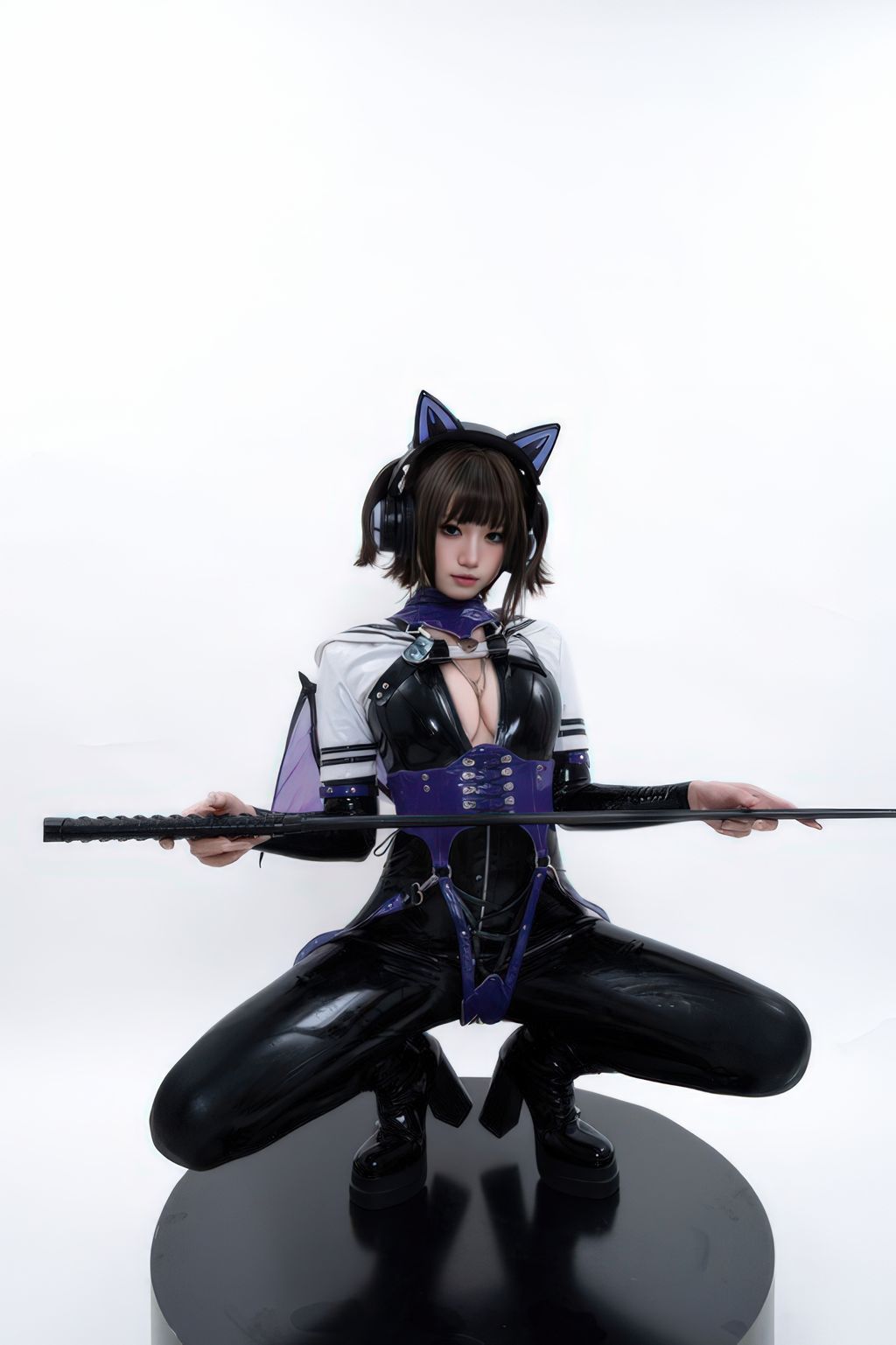 Coser柒柒要乖哦 白棚胶衣 78 photos - 78