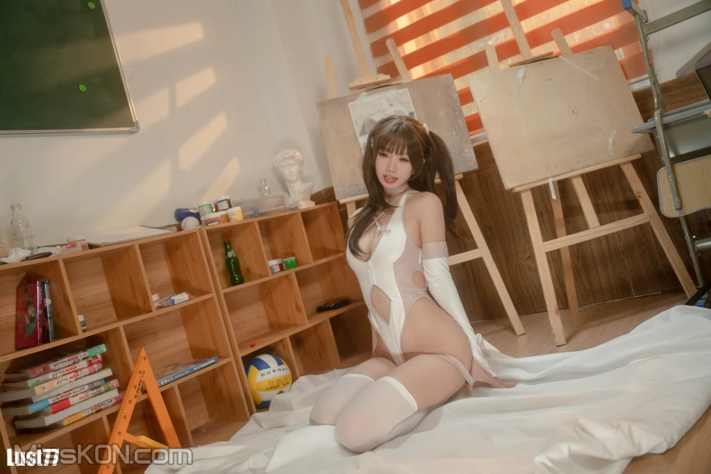 Coser柒柒要乖哦 粉色泳衣 77 photos - 41