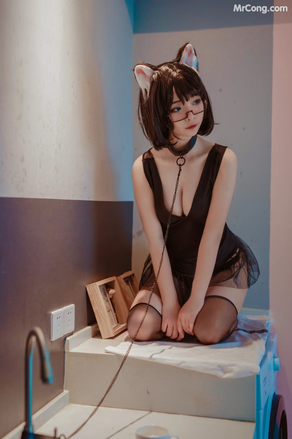Coseryuuhui玉汇 No001 猫猫头黑裙子 10 photos - 5