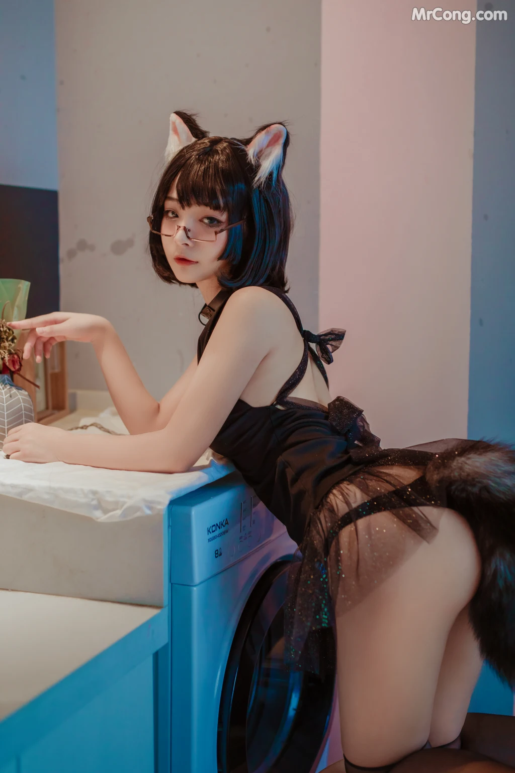 Coseryuuhui玉汇 No001 猫猫头黑裙子 10 photos - 7