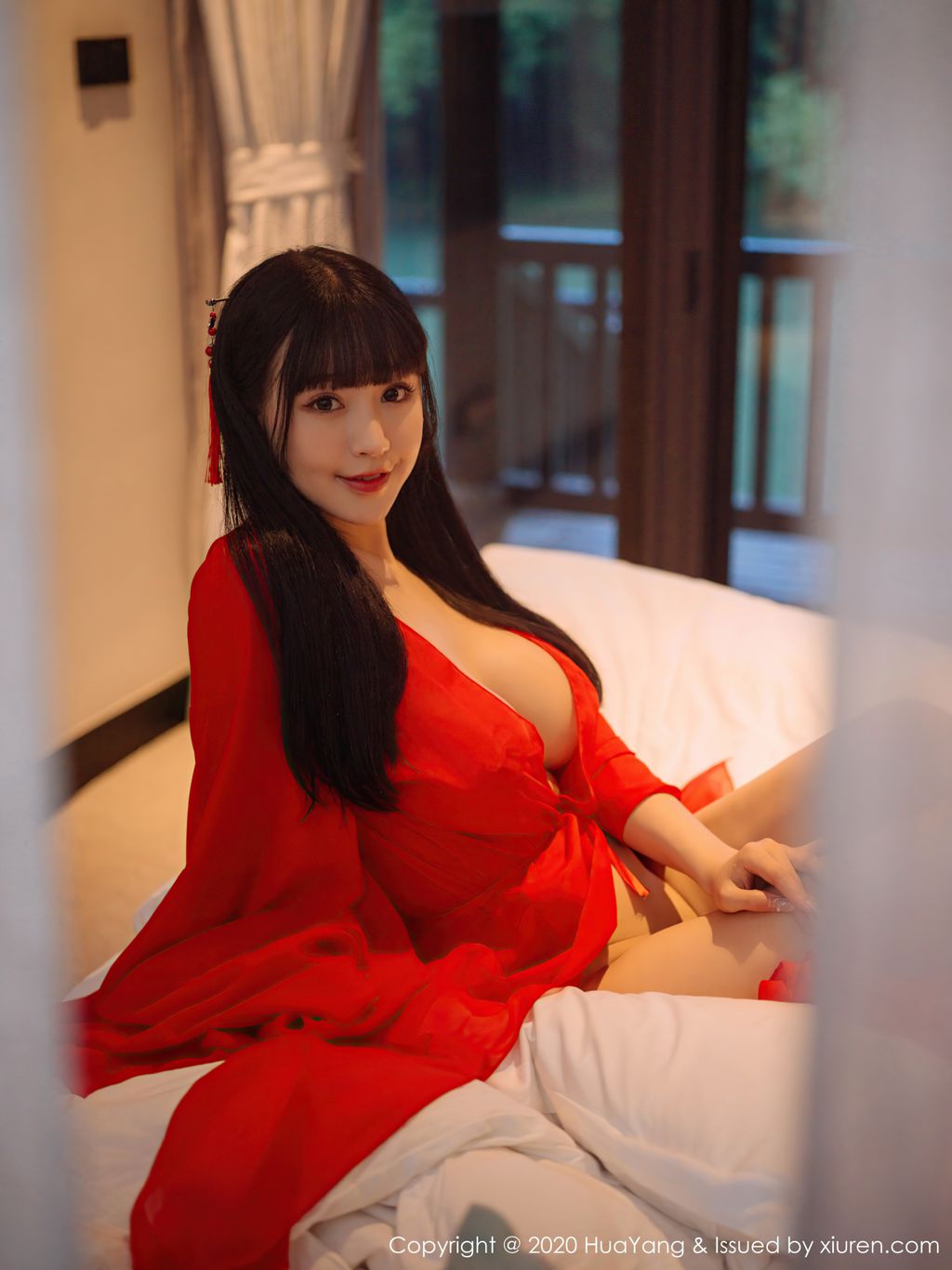 HuaYang Vol 310 Zhu Ke Er 朱 可 儿 Flower 70 photos - 49